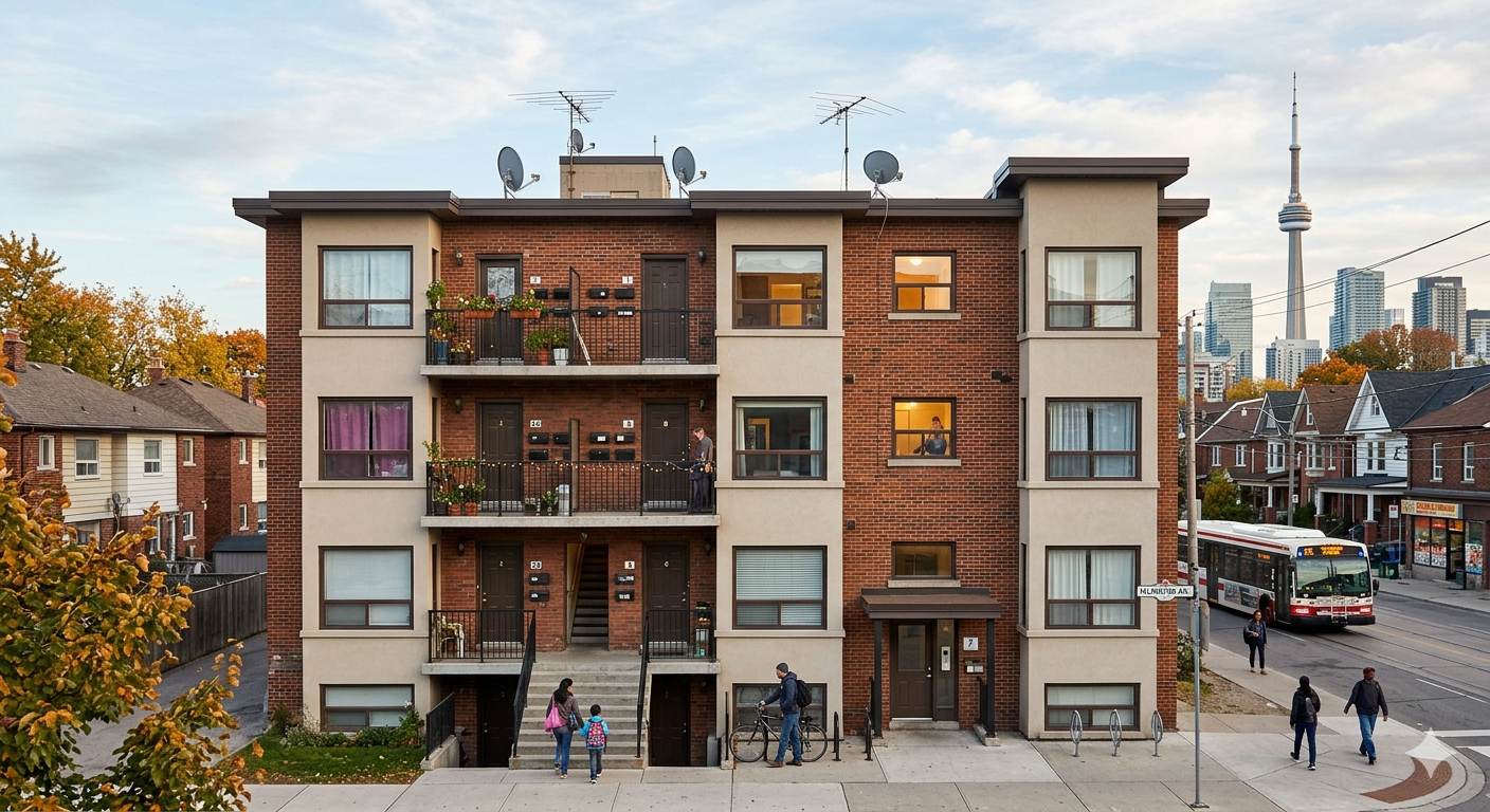 Multi-unit residential apartment building in Toronto served by Epsilon Mechanical property manager HVAC contractor