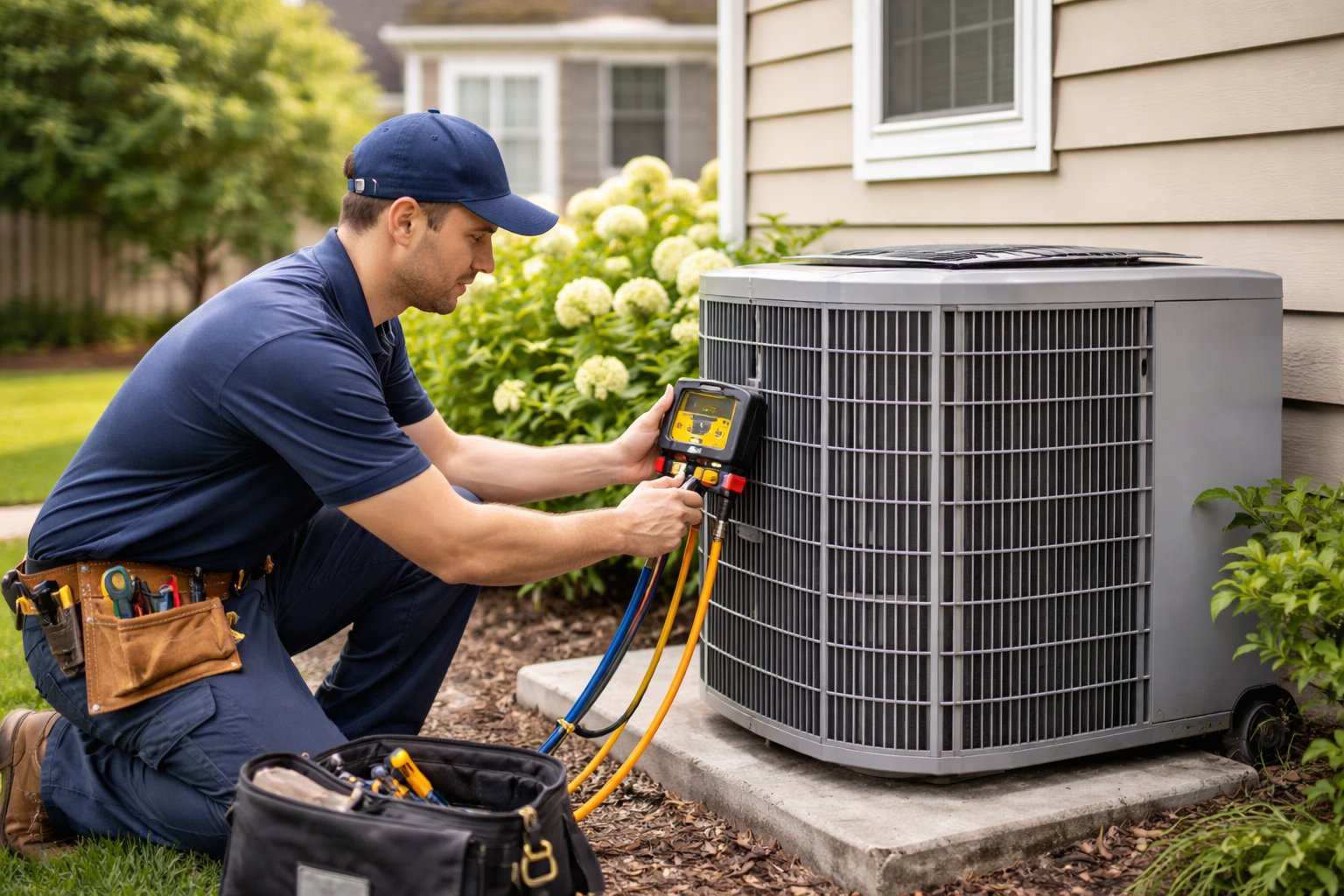 Residential central air conditioning installation and AC repair service in Toronto home